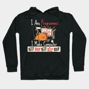 I Are Programmer Beep Boop Cute Programmer Cat Hoodie